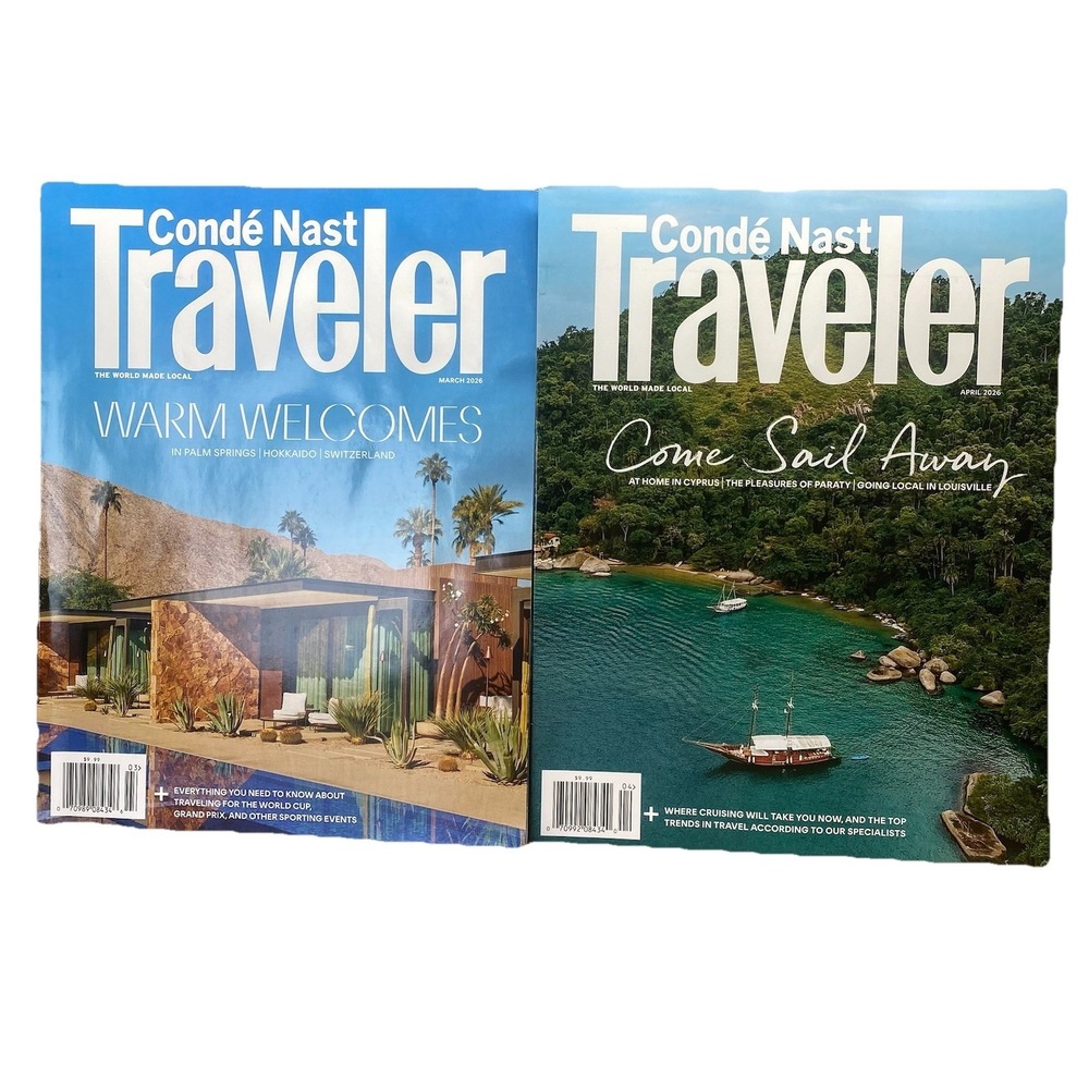 Lot of 2 Condé Nast Traveler Magazine March & April 2026 Travel Destinations